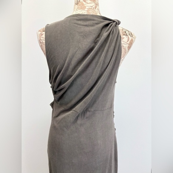 Topshop Gray Asymmetrical cutout ruched midi Dress size M - Picture 7 of 15